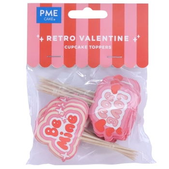 Cupcake Topper - Retro Valentine
